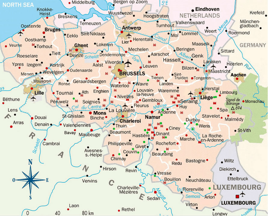 Carte du Belgique Bruxelles