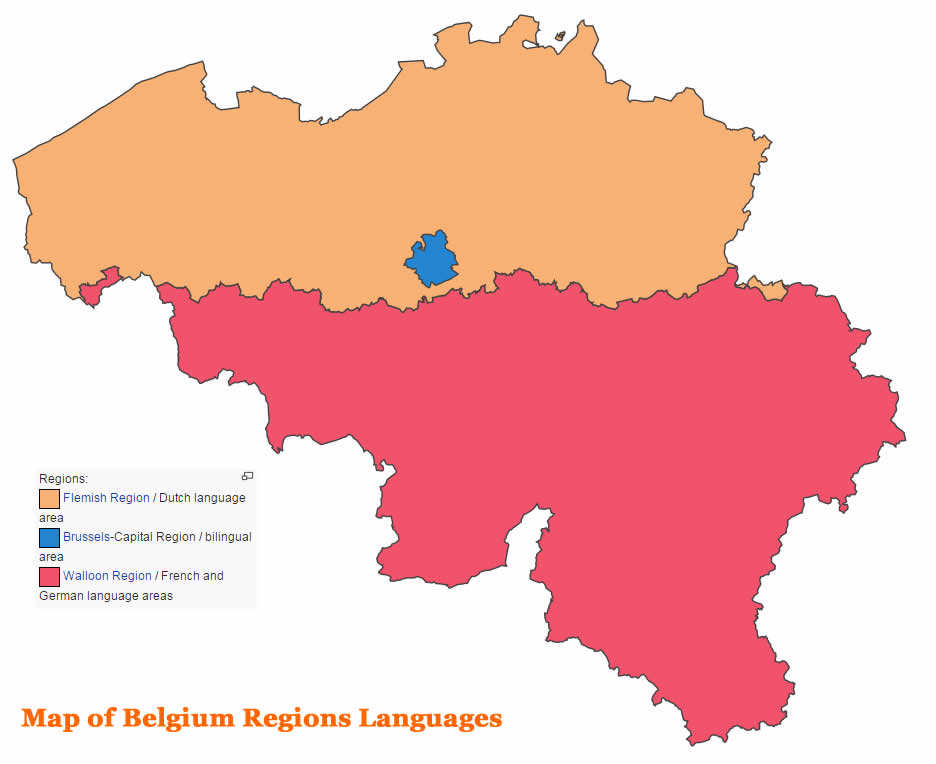 Carte du Belgique Regions Langues