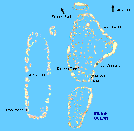 Maldives Iles Carte Indien Ocean
