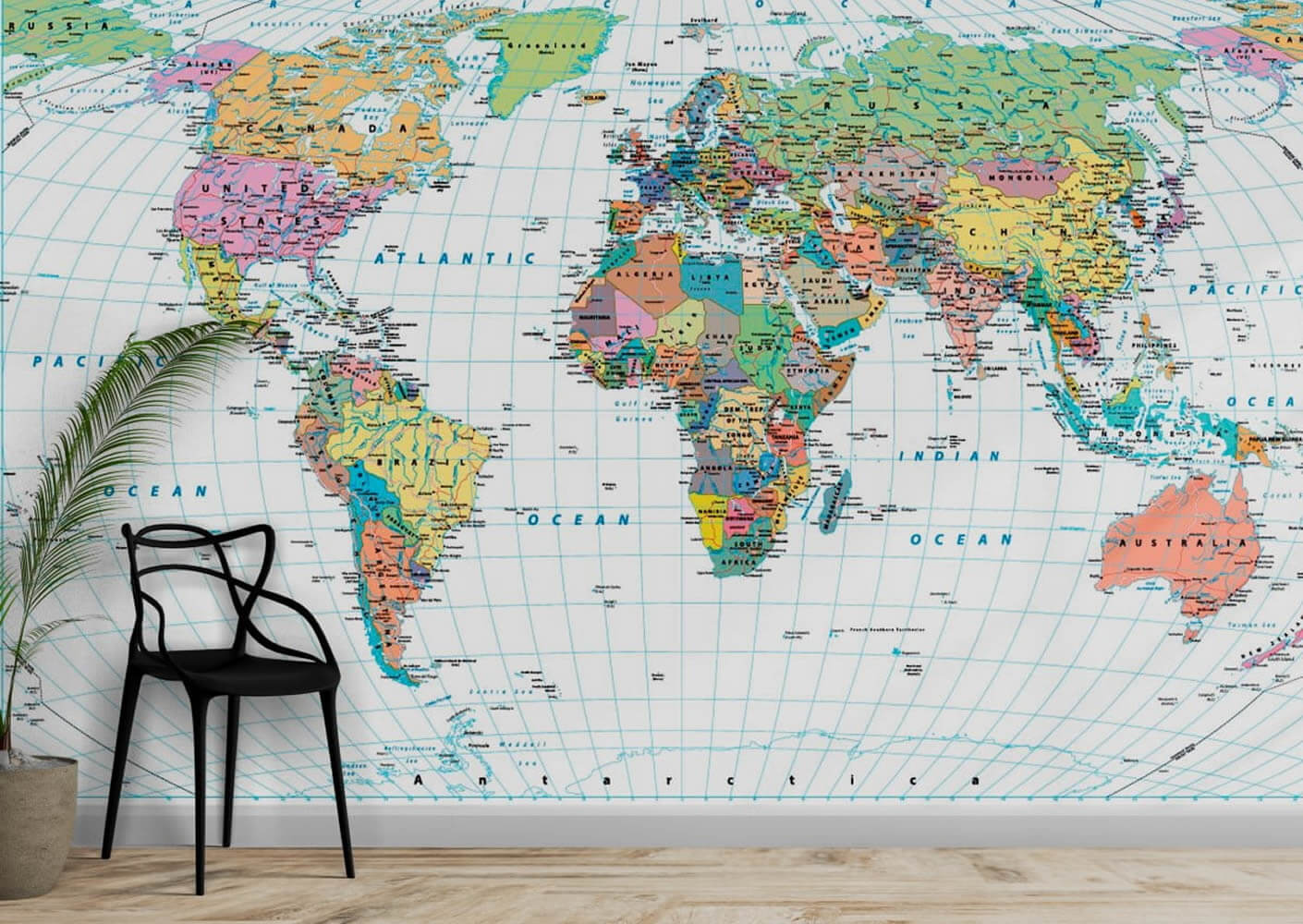 Fond ecran carte du Monde coloree