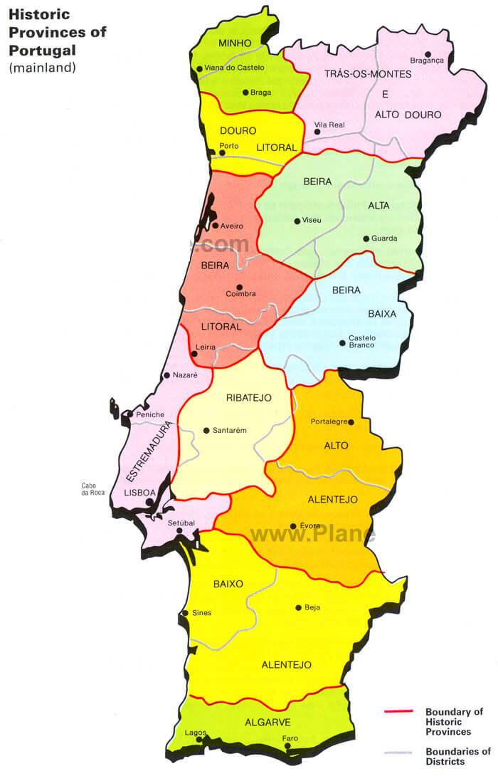 Portugal Karte Regionen / Urlaub Algarve - Ferienwohnung, Ferienhaus
