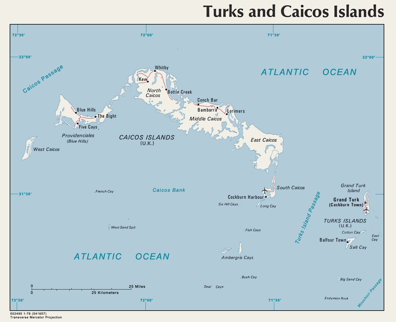 Iles Turques Et Caiques Carte