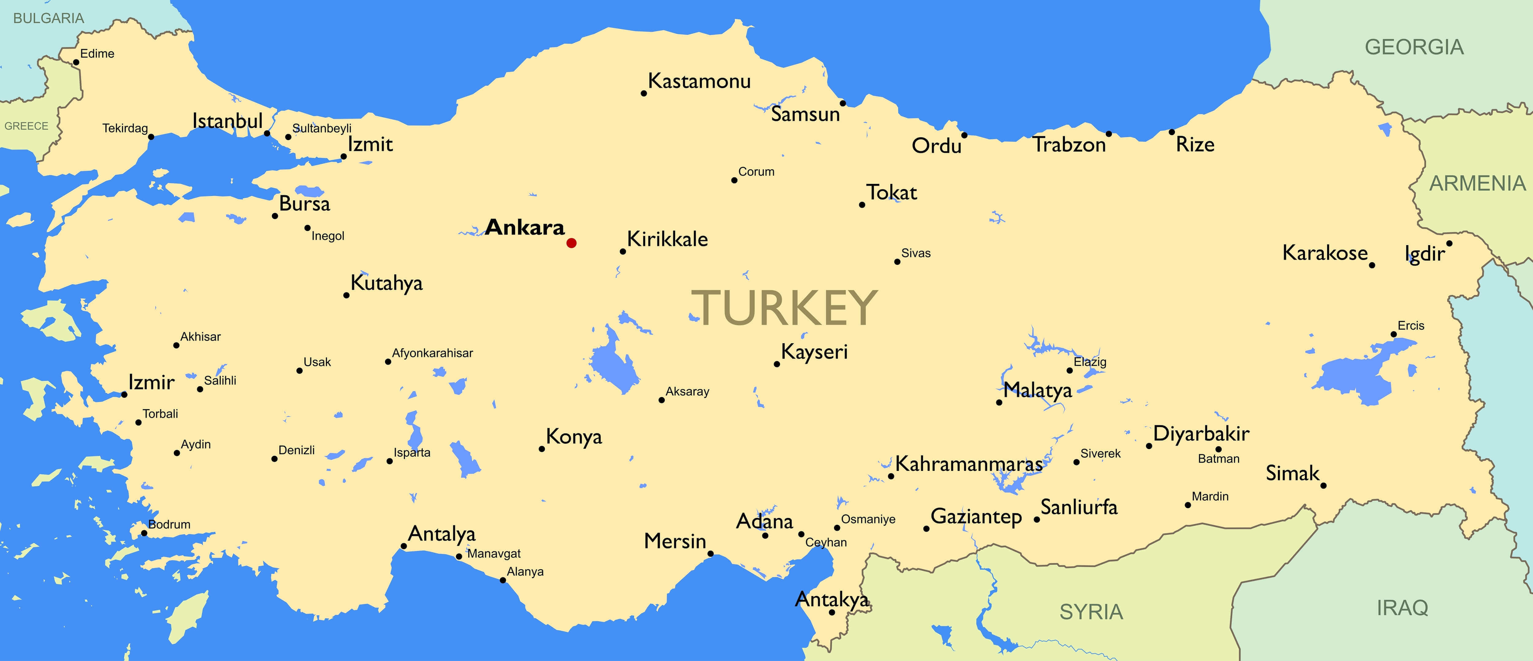 Où est la Turquie sur la carte